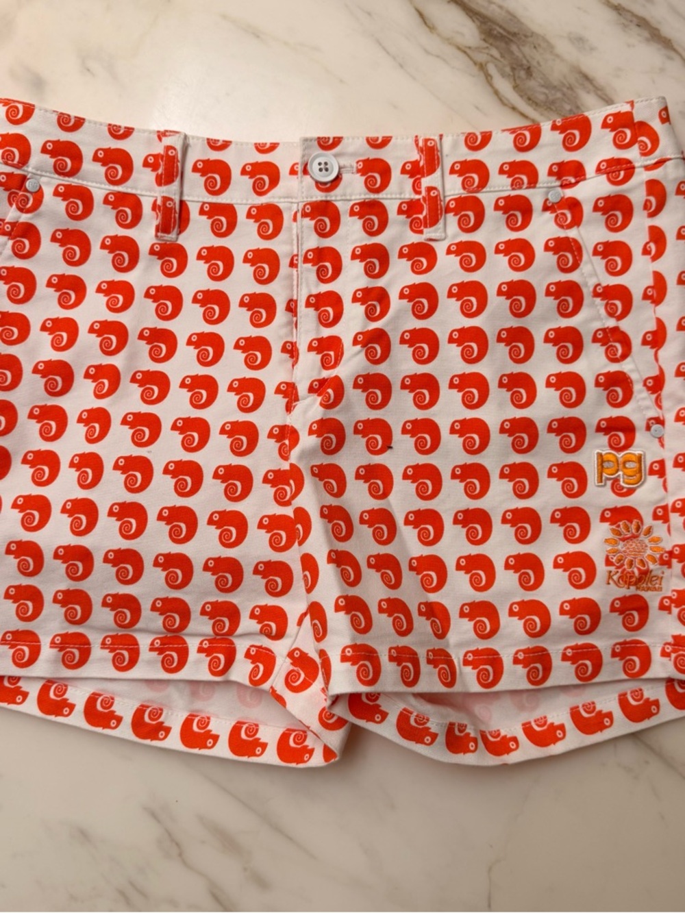 Pearly Gates Women’s Orange Printed Athletic Shorts